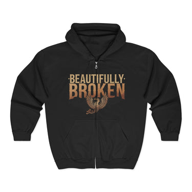 Jelly Beautifully Broken Zip Up Hoodie - Sunlit Funlit Country Music Tees